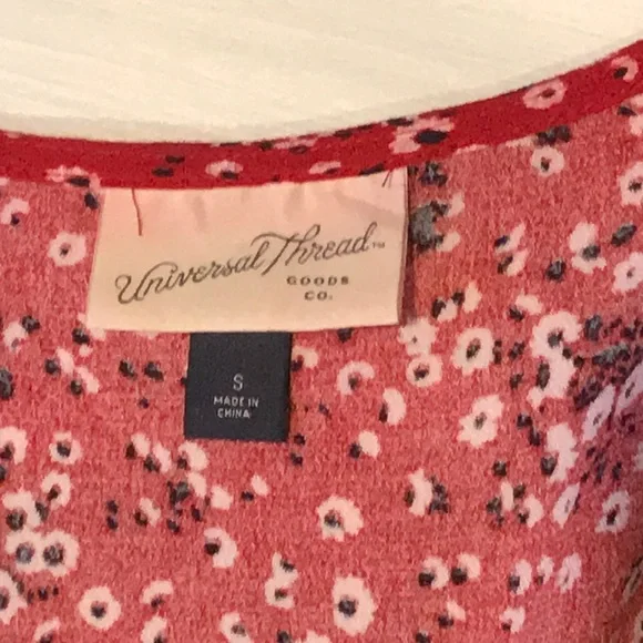 Universal Thread Red Floral Wrap Dress - Picture 3 of 8